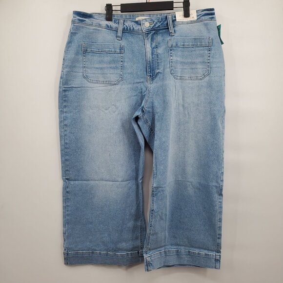 M Jeans By Maurices 25" Wide Leg Crop Women Size 20W Regular High Rise Stretch - Picture 1 of 14